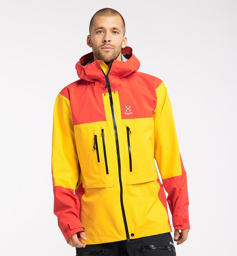 Haglöfs Roc Nordic GTX Pro Ski Jacket Yellow/Red For Mens SDCRV7961 Australia